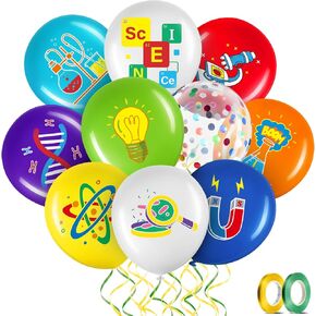 Capoda 60 Pieces Science Party Balloons Decorations Science Latex Balloons Scientist Themed Birthday Decoration for Classroom Little Scientist Party Supplies Favors Chemistry Laboratory Supplies Decor