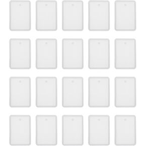 uxcell 20 Pcs Rectangle Resin Moulds, Silicone Epoxy Mould Kit with Hole for Pendant Keychains Ornament Jewelry Resin Art Crafts Making DIY Crafts, Pink
