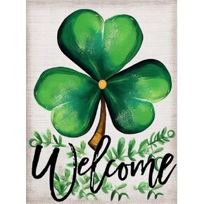 Diamond Art Painting Welcome St Patrick's Shamrock （1） Kit للبالغين اللوحة الفنية الماسية بواسطة عدد من الأدوات الجوهرية جدار جدار المنزل (Canvas 30x40cm/11.8x15.8inch)