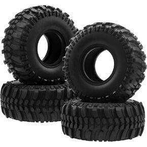 4PCS HIRCQOO 1.9" Rubber Tire 1.9 inch RC Crawler Mud Tires Compatible with Axial SCX10 90046 SCX10 III AXI03007 TRX4 Gen7 RBX10 Tamiya CC01 1/10 RC Crawler Car,118x48mm