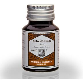Rohrer & Klingner 50 ML Bottain Fountain Pen Ink ، Sepia