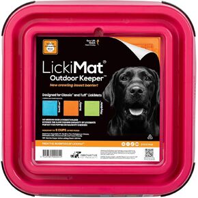 LickiMat Outdoor Keeper Dog Feeding Station - Slow Feeder Lick Mat Keeper for Dogs Food, Treats, Yoghurt & Peanut Butter - Extend Licky Mats for Dogs into Full Feeder, Green.