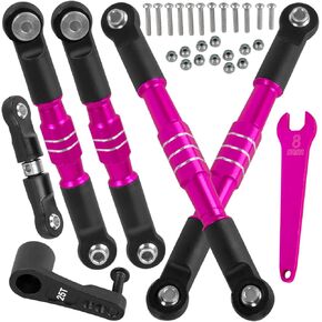 Aluminum Turnbuckles Camber Links w/25T Horn Servo Arm Upgrades Part for Arrma 1/7 Infraction 6S BLX,Limitless 6S BLX,Felony 6S BLX,1/8 Typhon 6S BLX,Red