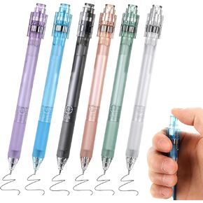 6pcs fidget Spin Pen 0.5 مم حبر أسود سريع الجاف جاف أقلام القابلة للسحب للبالغين يجلد المجلات المدارس لوازم المدرسة التخفيف السلس للكتابة الإجهاد
