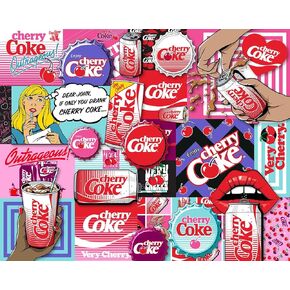 Springbok - Coca -Cola Cherry Coke 1000 قطعة بانورامزو للبالغين - تحدي لغز الكولاج مع قطع فريدة من فريدة من نوعها ل