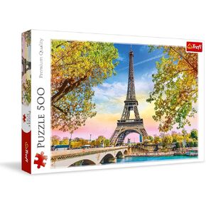 Trefl Romantic Paris 500 Piece Jigsaw Puzzle Red 19 "X13" Print ، DIY بانوراما ، متعة إبداعية ، لغز كلاسيكي للبالغين والأطفال من 10 سنوات