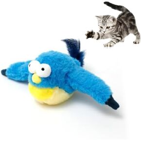 Tyasoleil Flapping Bird Cat Toy مع الأجنحة المحاكاة والأجنحة التي تعمل باللمس-لعبة هريرة تفاعلية فخمة للقطط الداخلية ، وتصميم اللعب الذاتي مع Catnip (Flamingo)