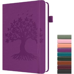 Tree of Life Lined Journal Notebooks, A5 College Ruled 120gsm Thick Journals 365 Pages, Leather Hardcover Journaling for Women Men Writing Notebook with Pen Loop and Inner Pocket