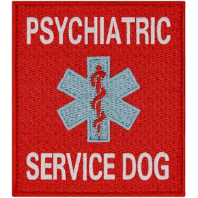 Tailwag Planet Service Psychiatric Service Dog EMS Patch Stembroeded Stest/Harnesses Badge Hookender Hook & Loop Emblem
