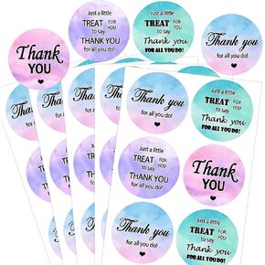 2 inch Appreciation Thank You Stickers Just a Little Treat for You to Say Thank You for All You Do Labels Online Retailers Mail Envelope Packaging Stickers for Teacher Employees Nurses 160pcs