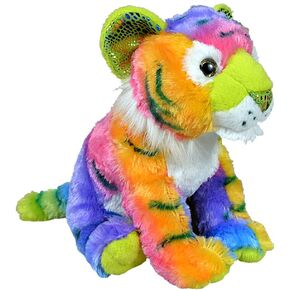 Wild Republic Rainbowkins Tiger ، حيوان محشو ، 12 بوصة ، لعبة أفخم ، تعبئة زجاجات المياه المعاد تدويرها نسج