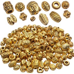 BronaGrand 100g (About 130-180pcs) Antique Silver Round Small Beads Jewelry Bead Charm Spacers for Jewelry Making Bracelets Necklace
