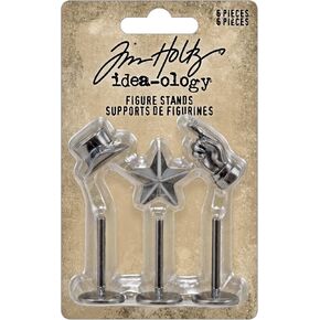 Tim Holtz-Advantus Idea-Ideal-Idology Metornments 3/PKG-Figure Stands Art Craft ، Silver