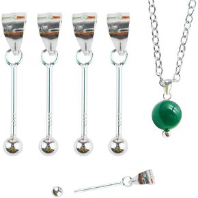 4pcs 925 sterling Silver Beadable Complable Conslasp Bainded Bails for DIY Beads Crafts Keychain Bracelet Necklace Conslace Monding Jewelry Making Supplies