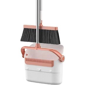 Starry Sky Blue Broom and Dustpan Set,New Upgrade lengthening Handle to 50 inches - Indoor/Outdoor Cleaning Tool, Easily Remove Hair, Foldable Design Saves Space, Ideal for Home Cleaning
