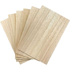 6 Pieces Veneered MDF Double Sided Paulownia Wood,MDF Core,6.4mm 1/4th Inch, 7" x11" Rectangle Slice, Unfinished Wooden Canvas Boards Signs for Crafts