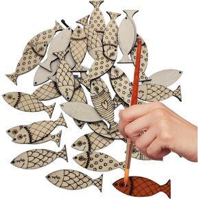 100 pcs غير مكتملة الأسماك على شكل أسماك الخشب الخشب DIY حرفة فارغة قطع السمكة الخشبية على شكل حلي شنق