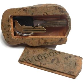 Outdoor Spare Key Hider - Fake Rock Key Hiders Outside for Yard, Perfect to Hide a Key Outside Safely (Gray)