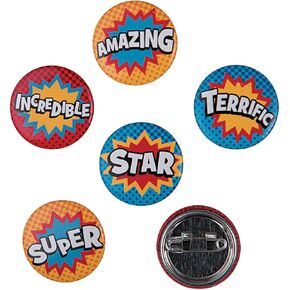 Fun Express 96 Count Superhero Mini Buttons