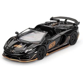 Diecast Collectibles Model Car متوافق مع Mini GT 1:64 (3 ") لامبورغيني Aventador SVJ 63 Roadster Nero Aldebaran MGT00803