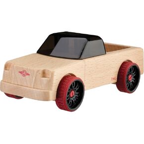 سيارات وشاحنات خشبية Automoblox - Mini T15L Pickup Grizzly (متوافقة مع مركبات السلسلة الصغيرة والميكررو الأخرى) ، الأحمر ، 4.75 "× 1.75"