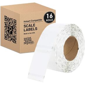 Hobart Quantum Scale Labels QWU300 | 2.25 × 3 في | 16000 تسمية | 16 لفات من 1000