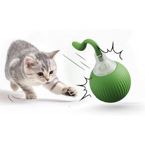 كرة لعبة Cat Interactive للقطط الداخلية ، 2025 لعبة جديدة للقطات ذاتية التدوير على السجاد ، كرة قطة تلقائية تفاعلية للقطط الداخلية (خضراء) (خضراء)