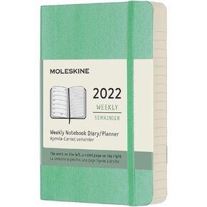 Moleskine 2022 Weekly Planner ، 12M ، كبير ، أسود ، غطاء ناعم (5 × 8.25)
