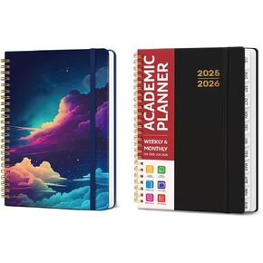 Taja Lined Spiral Journal Notebook and Academic Planner 2025-2026
