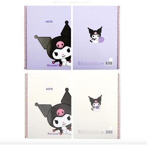 Bandal & Neoul KUROMI's 0.7mm Lined Spiral Notebook Set of 2-2 Different Designs Officially Licensed