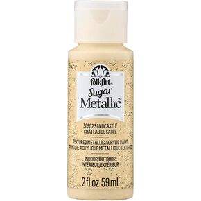 Folkart Sugar Metallic Acrylic Craft Paint ، Meteorite 2 Fl Oz طلاء محكم لمشاريع الفنون والحرف اليدوية الداخلية والخارجية ، 50864
