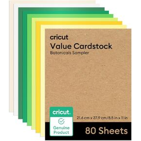 ورقة بطاقة Cricut القيمة ، أخذ عينات نباتية - 80 ورقة (8.5 "× 11") - متوافقة مع آلات Joy Xtra و Explore و Maker - حجم الرسالة