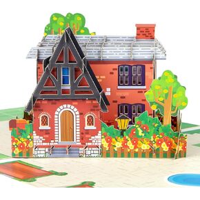 New House Pop Up Card, 3D New House Greeting Card, Welcome Home Card, Happy Moving Gift, Congratulations Moving Card.