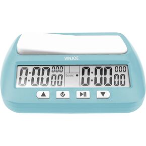 VINJOE Chess Clock Digital Chess Timer Professional for Board Games,Portable Digital Chess Clock & Game Timer with Basic,Bonus,Delay and Positive Time Features Best Gifts for Christmas(Without Battery
