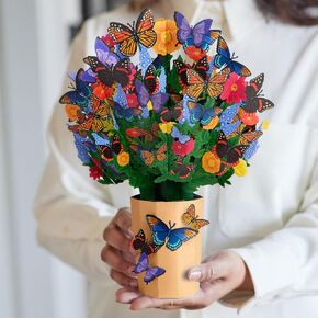 بطاقة Lovepop اليومية المنبثقة لها وله - بطاقات المعايدة 3D المنبثقة للرجال والنساء - Lavender Butterfly - 12 "X 8.5"