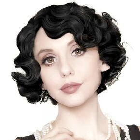 Kaneles Long Straight Black Mix Grey Wig With Bangs Heat Resistant Synthetic Hair Wig for Women