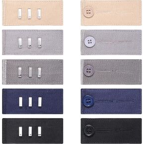 Waist Extenders with Metal Hook for Pants, Invisible Pants Waist Extenders, Adjustable Waistband Extender for Women Men Pants Jeans Skirt Trousers Fasteners(10Pcs)