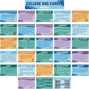 Outus 29 PCS College and Careiness Revision Posters High School College Class-Chaprications Jobs and Careiness Careiness Interactive Bulletin Poard Pett