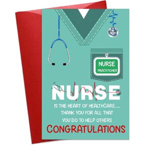 Nurse Practitioner Gifts Cards for Women Men - Nurse Graduation Cards Nurses Week Appreciation Card for Nurse Practitioner Graduation Gifts for Nursing School Medical Graduates