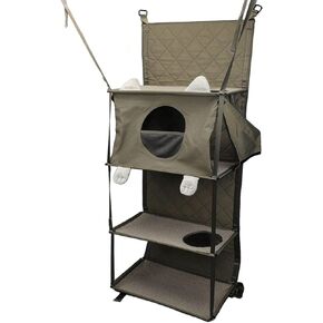 Cat Wall Shelves, Clearance on Cat Trees, Door Mounted Cat Climber Foldable Multifunctional Cat Tower Bed Furniture with Detachable Pillow and Bell Toy for Indoor Cats