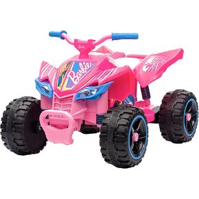 Barbie - 12V ATV Ride On Toy ، Fun and Sexiced Ride for Kids ، تصميم أنيق للعب الخيال (الوردي)