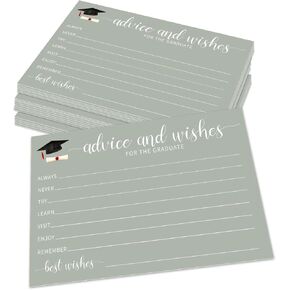 50 Pcs Graduation Advice And Well Wishes Cards For Graduates - Class Of 2025 Grad Cap & Diploma Fill-In Style Advice Cards For High School, College Grad Announcement Party Supplies (Pink) - A04