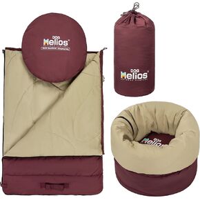 Dog Helios Switch-Back 2-in-1 سجادة الكلاب القابلة للتحويل وسرير التخييم الدائري ، الأحمر