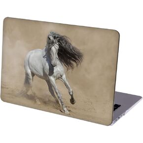 متوافق مع MacBook Pro مقاس 16 بوصة قشرة واقية صلبة مع غطاء لوحة المفاتيح (A2485 ، M1 Pro/Max ، 2021 إصدار)-White Prourbred Andalusian Horse-01