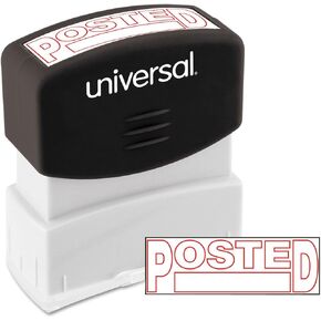 Universal UNV10065 POSTED Pre-Inked One-Color Message Stamp - Red