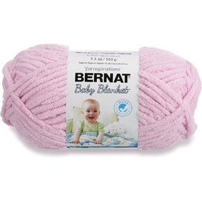 Bernat Baby Blanket Yarn ، 3.5 Oz ، Gauge 6 Super Bulky ، Baby Pink - Pack of 2