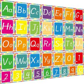 37pcs الأبجدية لجدار الفصول الدراسية ، رسائل لوحات النشرة ، أبجدية ABC و 0-10 بطاقات الأرقام زينة الفصل الدراسي لمرحلة ما قبل المدرسة ، روضة أطفال غرفة نوم غرفة نوم (Morandi)