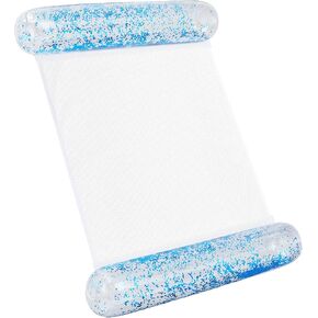 Sratte Pool Float Glitter Water Hammock Pool Loungers Inflatable Swimming Pool Hammock Multi-Purpose Water Floaties for Adults Lake Pool Summer Accessories Party in Saudi Arabia