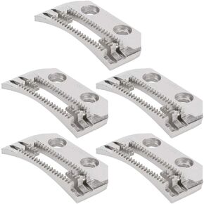 5Pcs Sewing Machine Feed Teeth Needle Plate, Universal E Shaped Fine Teeth Double Row Chrome Plated Feed Dog Parts Accessories for Sewing Machine