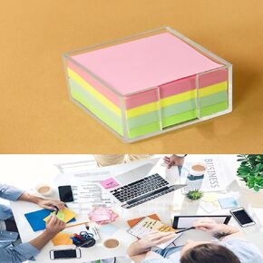 Transparent Acrylic Sticky Note Holder 3 x 3 for Desk Organization, Office and Home use, Crystal Acrylic Note Holder 1PCS
